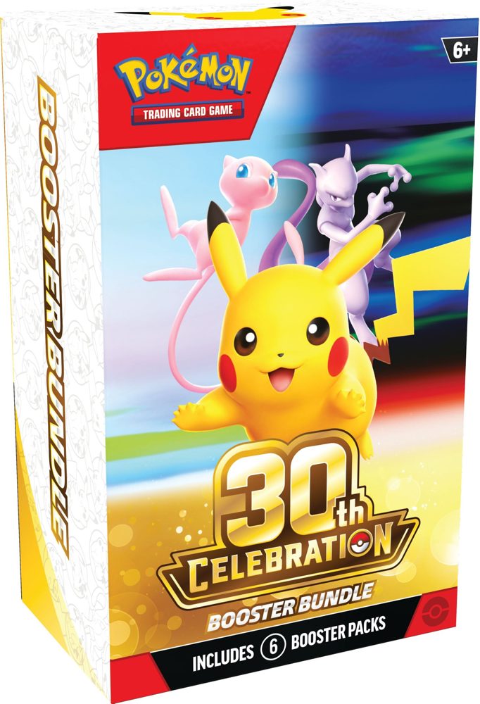 Sealed Pokémon TCG 30th Celebration Booster Bundle containing six booster packs in 30th Celebration packaging