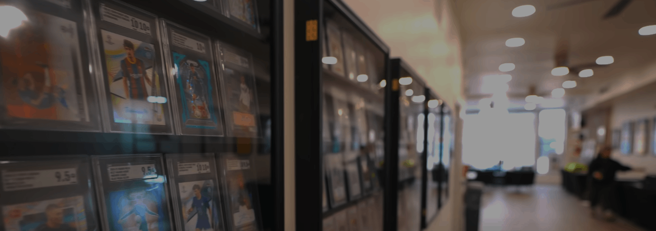 Trading card display wall